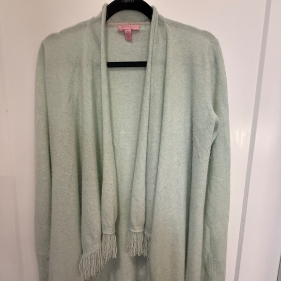 Lilly Pulitzer Sweaters - Lilly Pulitzer Fringed Drape Cardigan – Mint Green (Size M)